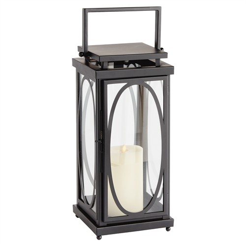 Jaycen Updated Traditional Black Iron Lantern Candleholder - Small