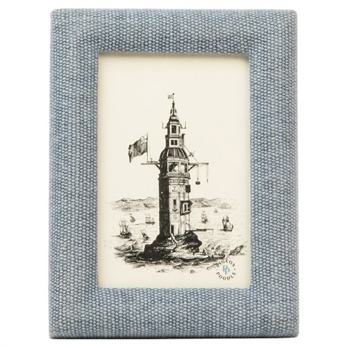 Pigeon and Poodle Kemi Coastal Light Blue Textured Fabric Photo Frame - 4x6