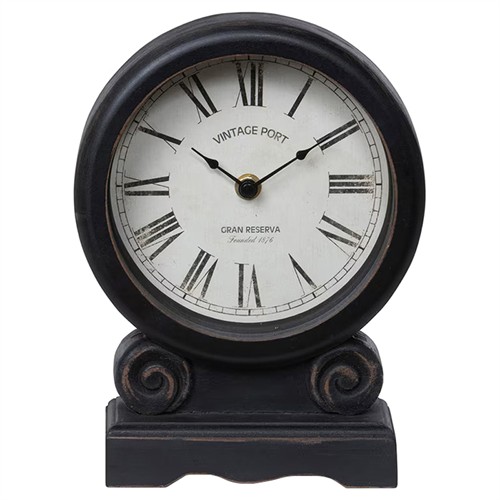 Mabel Updated Traditional Black Wood Mantel Clock