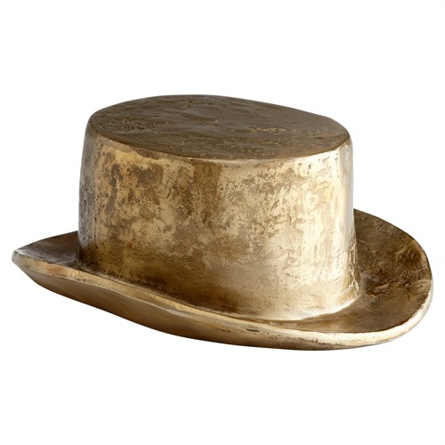 Leon Updated Traditional Aged Brass Iron Hat Sculpture