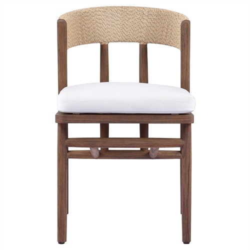 Tanner Updated Traditional Brown Teak Outdoor Dining Chair