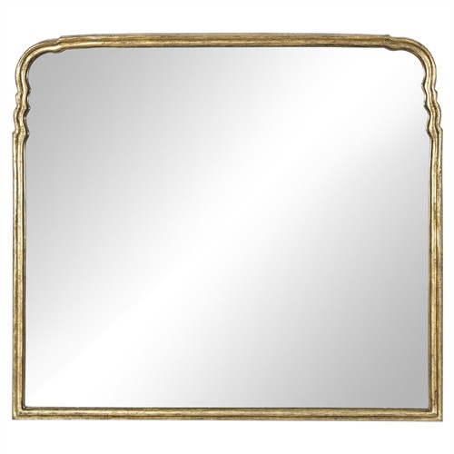 Loren French Country Antique Gold Leaf Aluminum Mantle Wall Mirror
