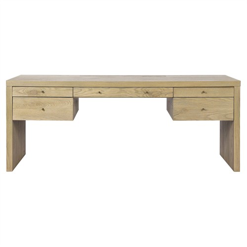 Julius Modern Classic Light Brown Oak Wood Executive Desk