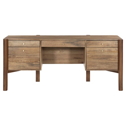 Rissa Modern Classic Brown Acacia Wood Desk