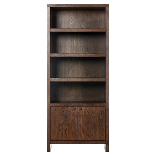 Julius Rustic Lodge Brown Oak Wood Bookcase