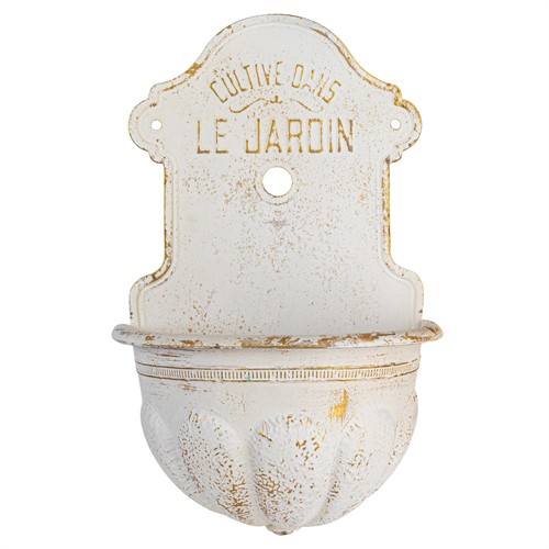 Noemi French Country Distressed White Iron Wall Mounted Planter