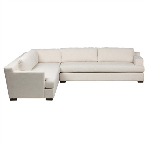 Hudson Modern Classic Heathered Ivory Crypton Corner Sectional - 130&quot;
