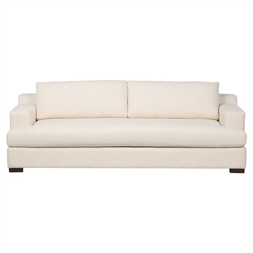 Hudson Modern Classic Heathered Ivory Crypton Sofa - 96&quot;
