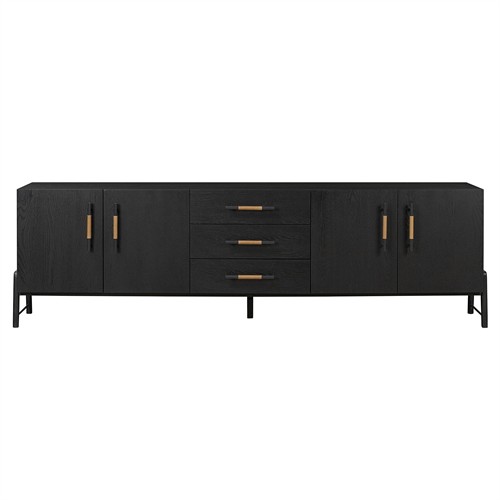 Matthew Modern Classic Black Oak Media Console - 94&quot;