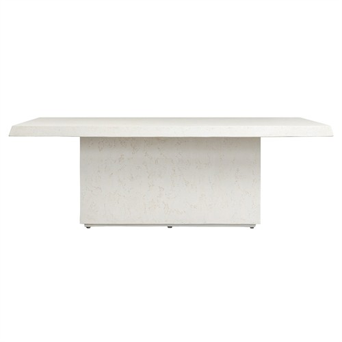 Avila Aged White Concrete Outdoor Dining Table - 84&quot;