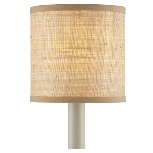 Jodie Coastal Beach Natural Grasscloth Drum Chandelier Shade