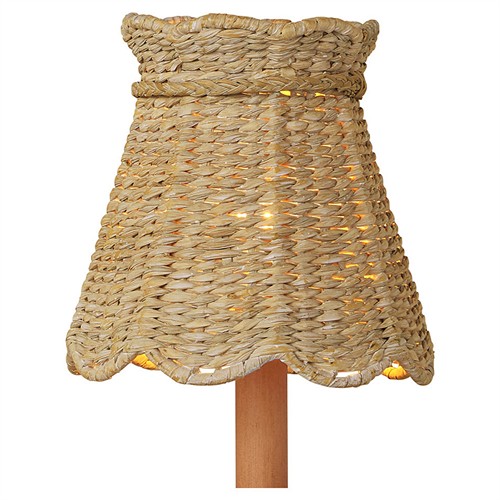Eliza Coastal Beach Natural Seagrass Scalloped Chandelier Shade