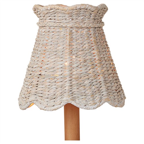 Eliza Coastal Beach Whitewash Seagrass Scalloped Chandelier Shade