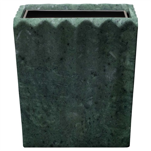 Pigeon and Poodle Proviso Modern Classic Jade Green Fluted Marble Rectangular Waste Basket