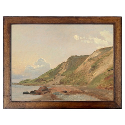 Odessa Traditional Green Landscape Brown Walnut Frame Painting - 12x16