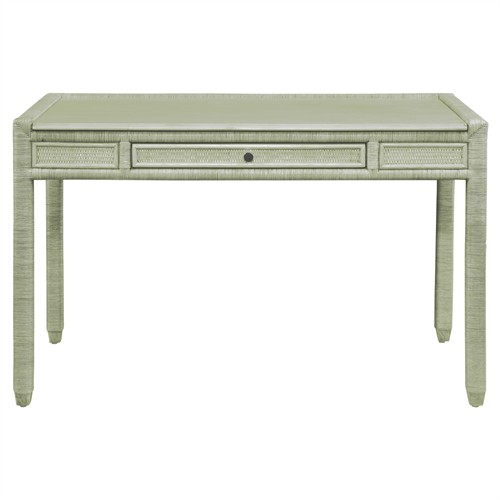 Mako Coastal Beach Green Rattan Writing Desk