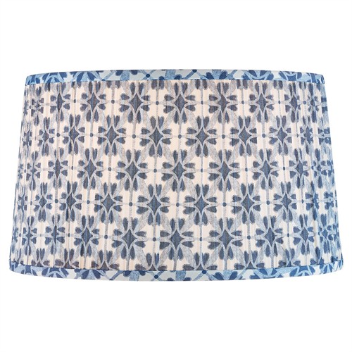 Gerica Updated Traditional Blue Pattern Tapered Lamp Shade