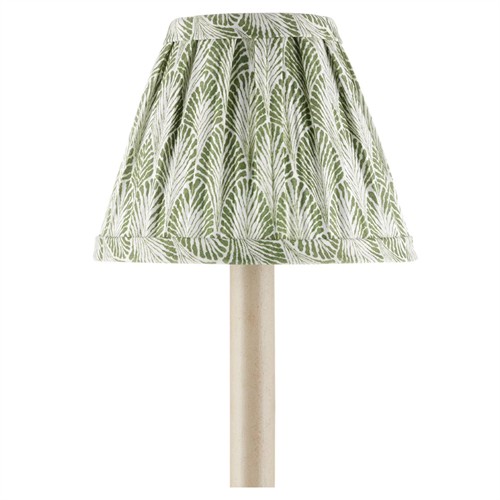 Soleil Traditional Green Fan Pattern Tapered Chandelier Shade