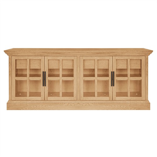 Cathy Modern Classic Natural Oak Media Cabinet - 78&quot;