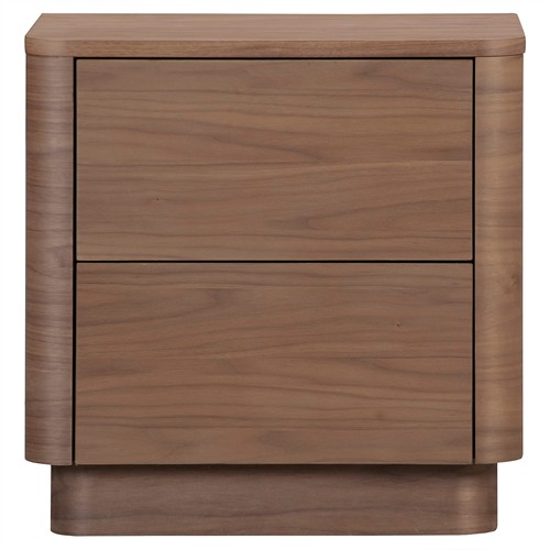 Rex Modern Classic Brown Walnut Nightstand