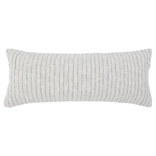 Jojo Coastal Beach Blue Cotton Striped Lumbar Pillow - 14x40
