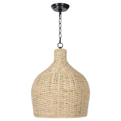 Campagna Coastal Beach Natural Woven Rattan Pendant