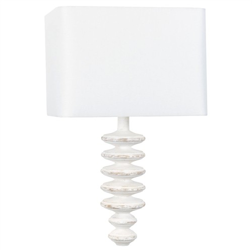 Fishbone Coastal Beach Whitewash Birch Wood Sconce