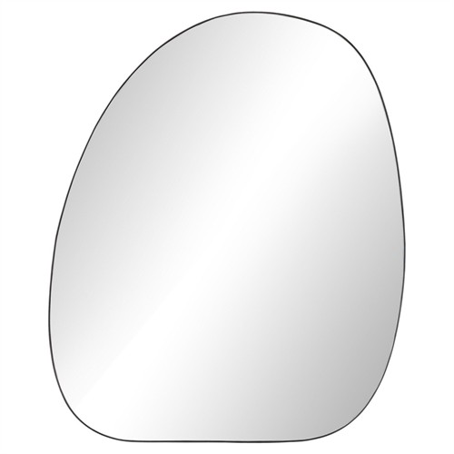 Brent Modern Classic Dark Grey Iron Full Length Oval Floor Mirror