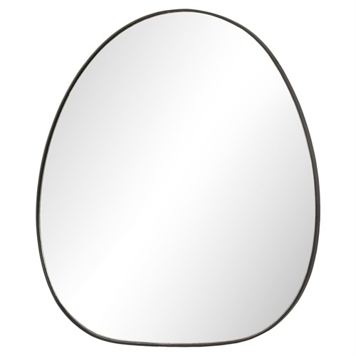 Brentwood Modern Classic Dark Grey Iron Oval Wall Mirror