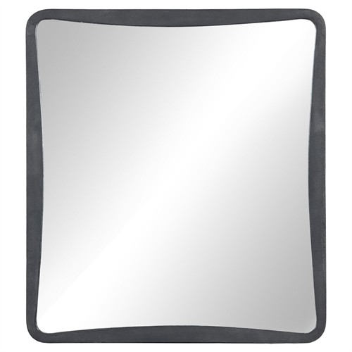 Iverie Modern Classic Sculpted Grey Metal Wall Mirror