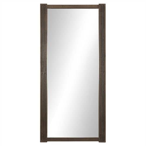 Vexel Updated Traditional Dark Brown Oak Full Length Floor Mirror