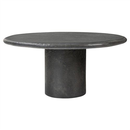 Sage Modern Classic Black Textured Concrete Round Outdoor Coffee Table