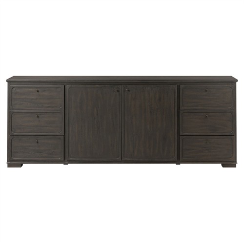 Manvel Modern Classic Smoked Black Oak Media Cabinet - 85&quot;
