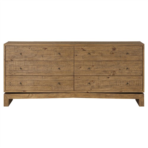 Rayan Rustic Lodge Natural Brown Reclaimed Wood Double Dresser