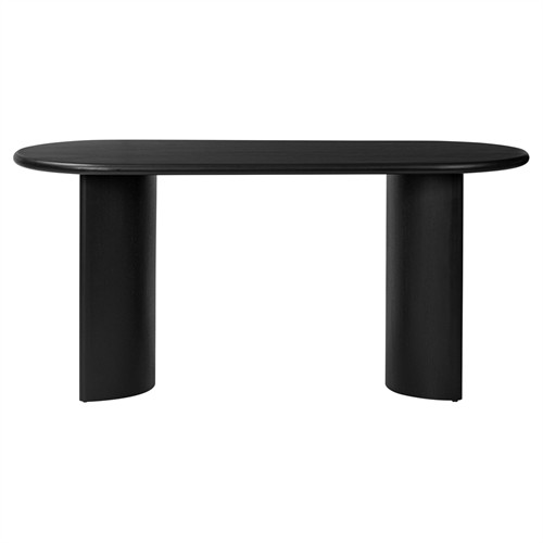 Paris Modern Classic Black Acacia Wood Oval Desk