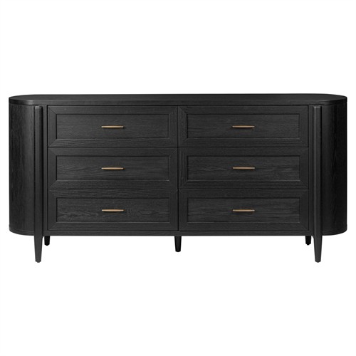 Ivan Modern Classic Matte Black Oak Double Dresser