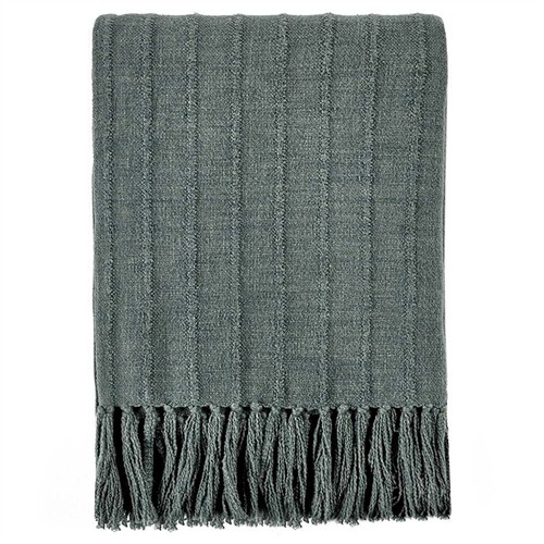 Zarina Updated Traditional Dark Green Cotton Striped Throw Blanket
