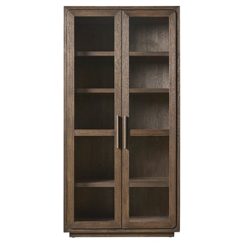 Alwyn Modern Classic Brown Oak Display Cabinet