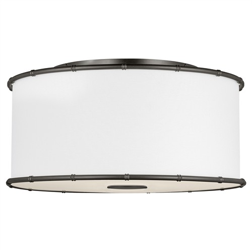 Visual Comfort Studio Aldric Updated Traditional Aged Iron Steel Flush Mount
