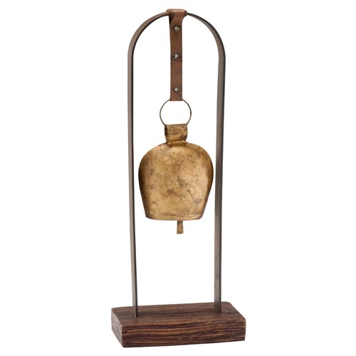 Soren Updated Traditional Gold Brass Horseshoe Bell Sculpture