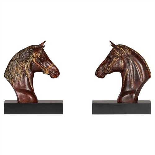 Nolan Updated Traditional Brown Horse Bookends