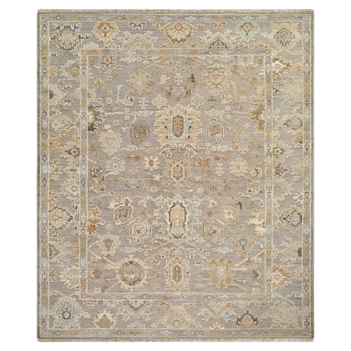 Caelan Updated Traditional Taupe Wool Oushak Patterned Rug - 6&#39;x9&#39;