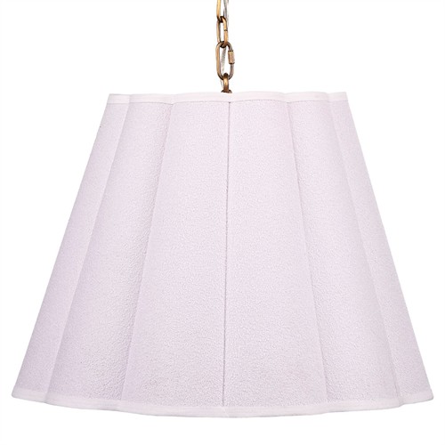 Sora French Country White Linen Boucle Scalloped Single Pendant