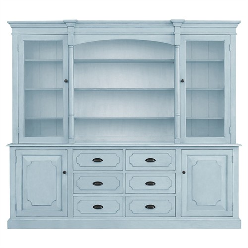 Josie Modern Classic Light Blue Wood Dining Hutch