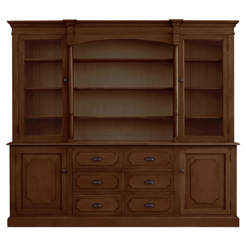 Josie Modern Classic Pecan Brown Wood Dining Hutch