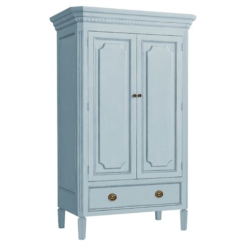 Camilla French Country Light Blue Wood Armoire