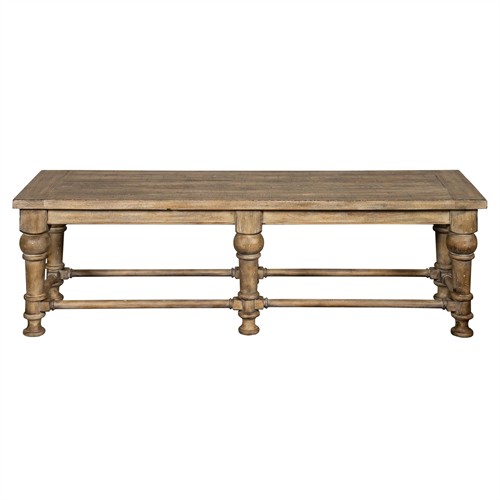 Isabella French Country Brown Wood Dining Bench