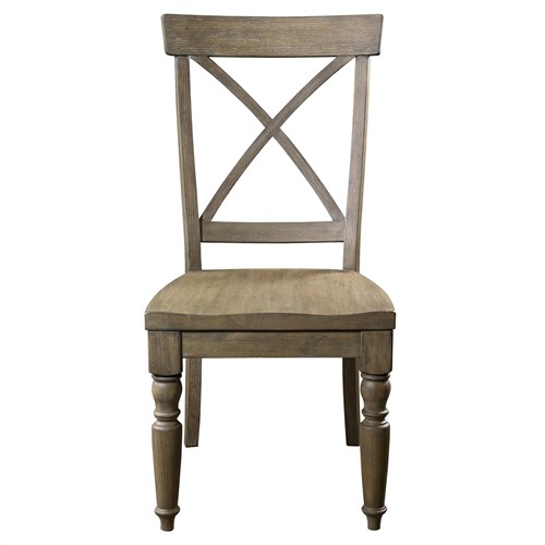 Isabella French Country Brown Wood Cross Back Dining Chair