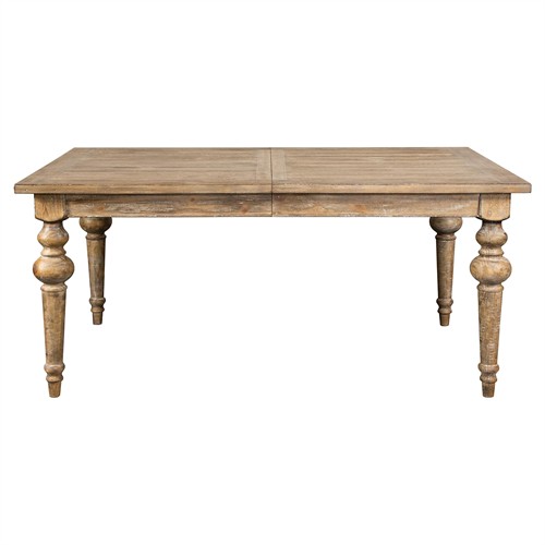 Isabella French Country Brown Pine Rectangular Extendable Dining Table - 66-84&quot;