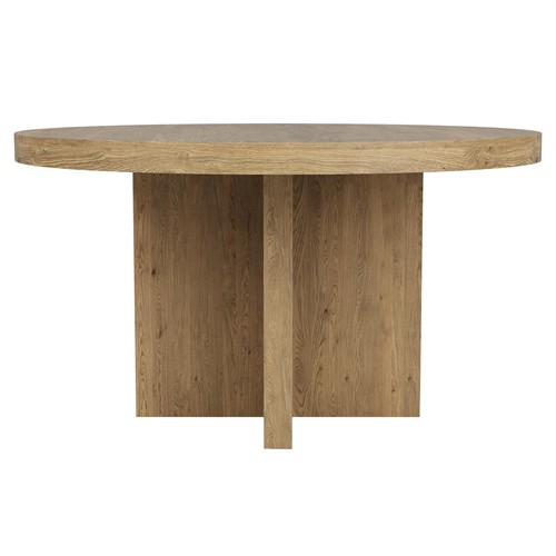 Melanie Modern Classic Brown Oak Round Dining Table - 54&quot;